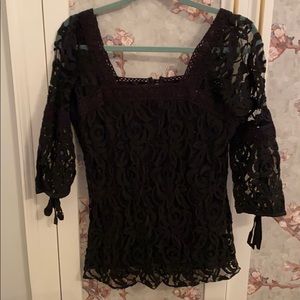 Black lace blouse